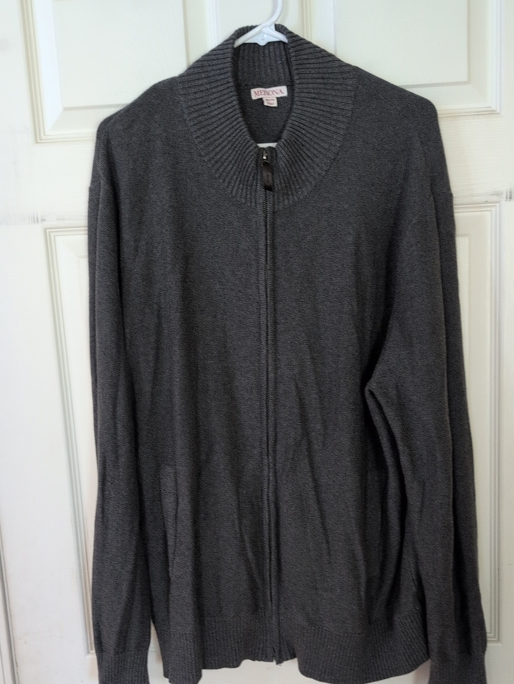 Merona Men's Dark Gray Full-Zip Shawl Collar Sweater XXL